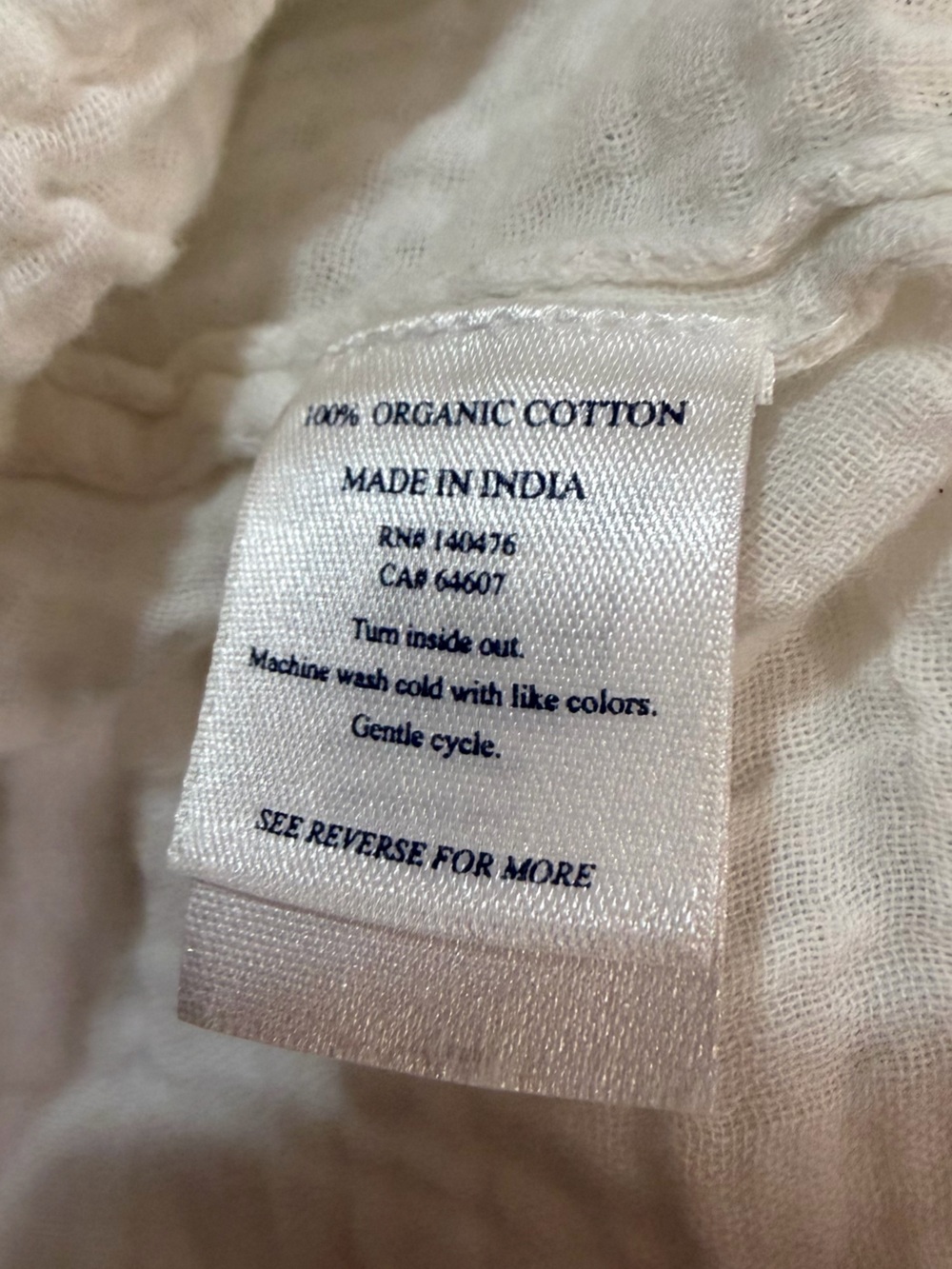 Faherty White Wide-Leg Gauze Drawstring Pants 100% organic cotton - Picture 8 of 8